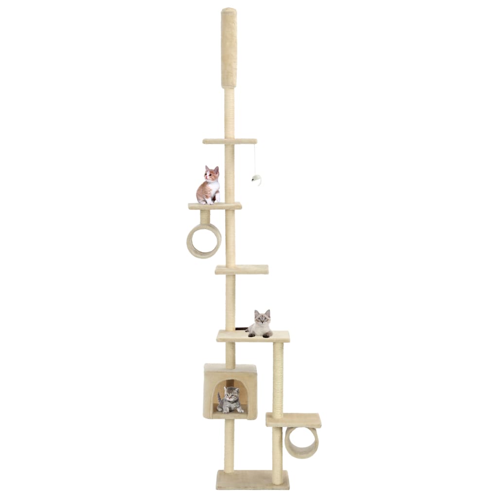 VIDAXL -Katzenkratzerpfosten mit Sisal -Kratzern 260 cm Beige