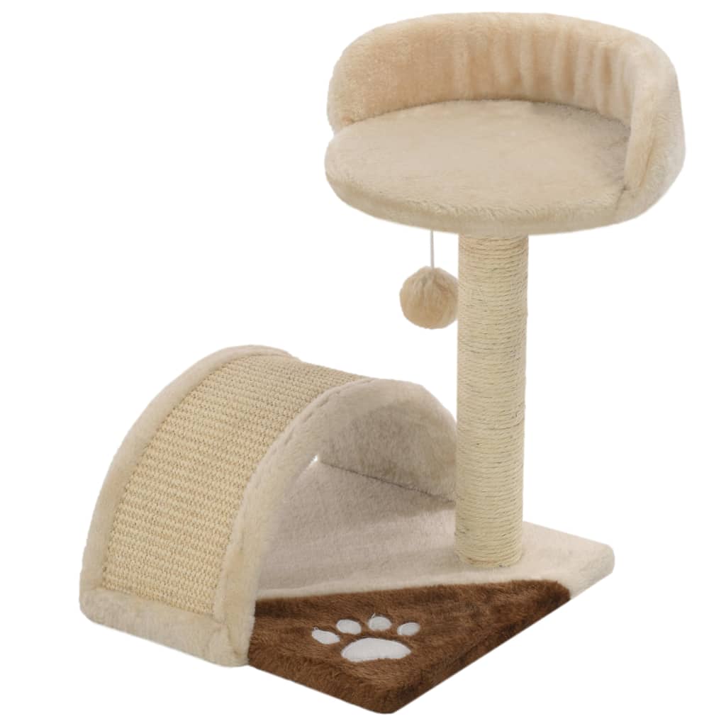 Vidaxl Cat Scratching Post med sisal skrabe stolpe 40 cm beige og brun