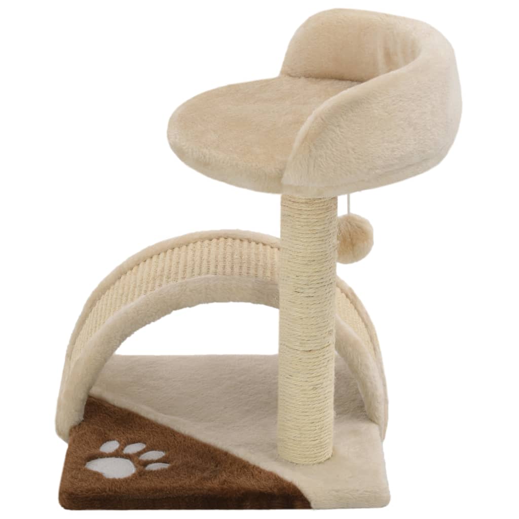 Vidaxl Cat Scratching Post med sisal skrabe stolpe 40 cm beige og brun