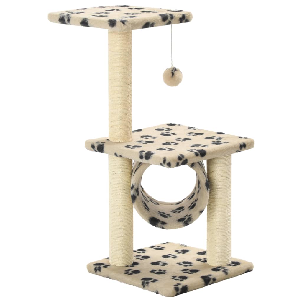 Vidaxl Cat Scracking Post s sisal škrábanci 65 cm pootprints beige