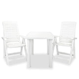 Vidaxl 3-delige bistroset kunststof wit