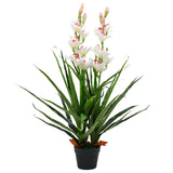 Vidaxl sztuczna roślina z garnkiem Cymbidium Orchid 100 cm zielony