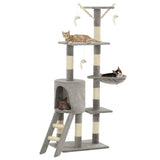 Vidaxl Cat Scratch Post avec Sisal Scratch Posts 138 cm Gray