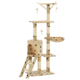 Vidaxl Cat Scratch Post avec sisal Scratch Posts 138 cm Pootprints Beige