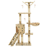 Vidaxl Cat Scratch Post avec sisal Scratch Posts 138 cm Pootprints Beige