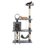 Vidaxl Cat Scratch Post avec Sisal Scratch Posts 140 cm POOTPRINTS GREY
