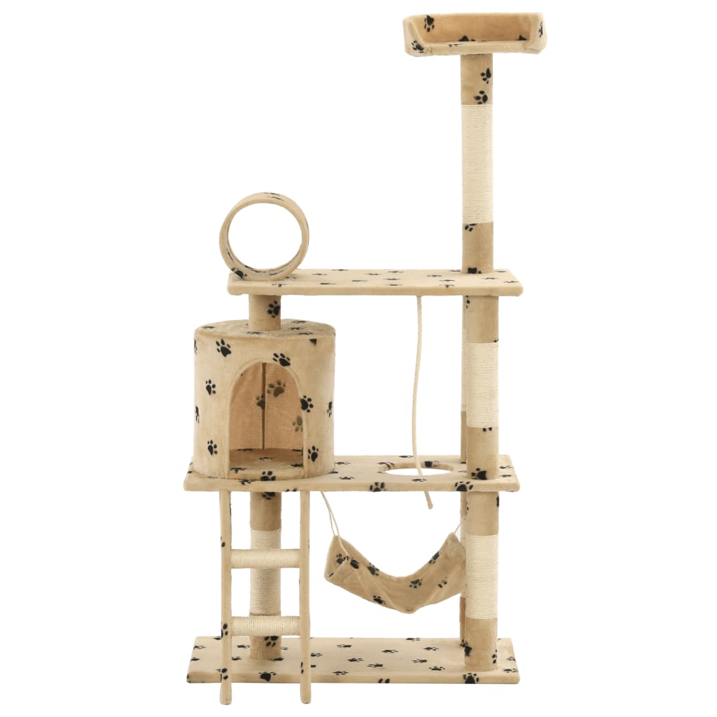 Vidaxl Cat Scratch Post avec sisal Scratch Posts 140 cm Pootprints Beige