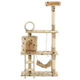 Vidaxl Cat Scratch Post avec sisal Scratch Posts 140 cm Pootprints Beige