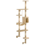 Vidaxl Cat Scratch Post avec Sisal Scratch Posts Mouin Montage 194 cm Beige