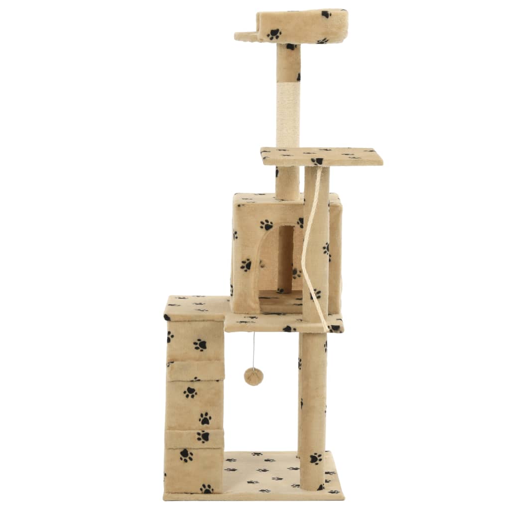 Vidaxl Cat Ranging Post con postes de rascado de sisal de 120 cm Pootprints beige