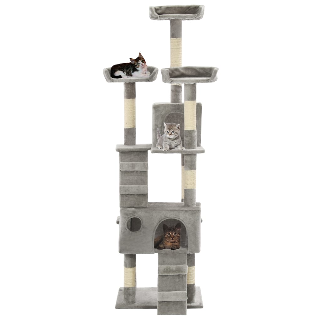 Vidaxl Cat Stracing Post avec sisal Scratch Posts 170 cm Gray