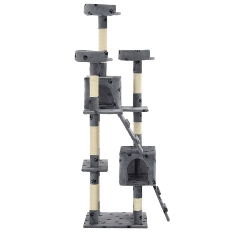 Vidaxl Cat Scratch Post avec Sisal Scratch Posts 170 cm POOTPRINTS GREY