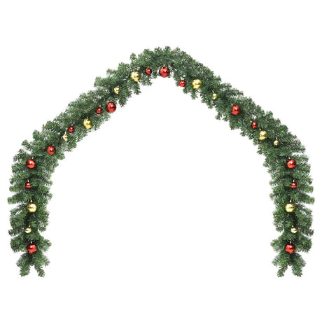 Vidaxl Garland de Noël décoré de balles de Noël et de lumières LED 20 m