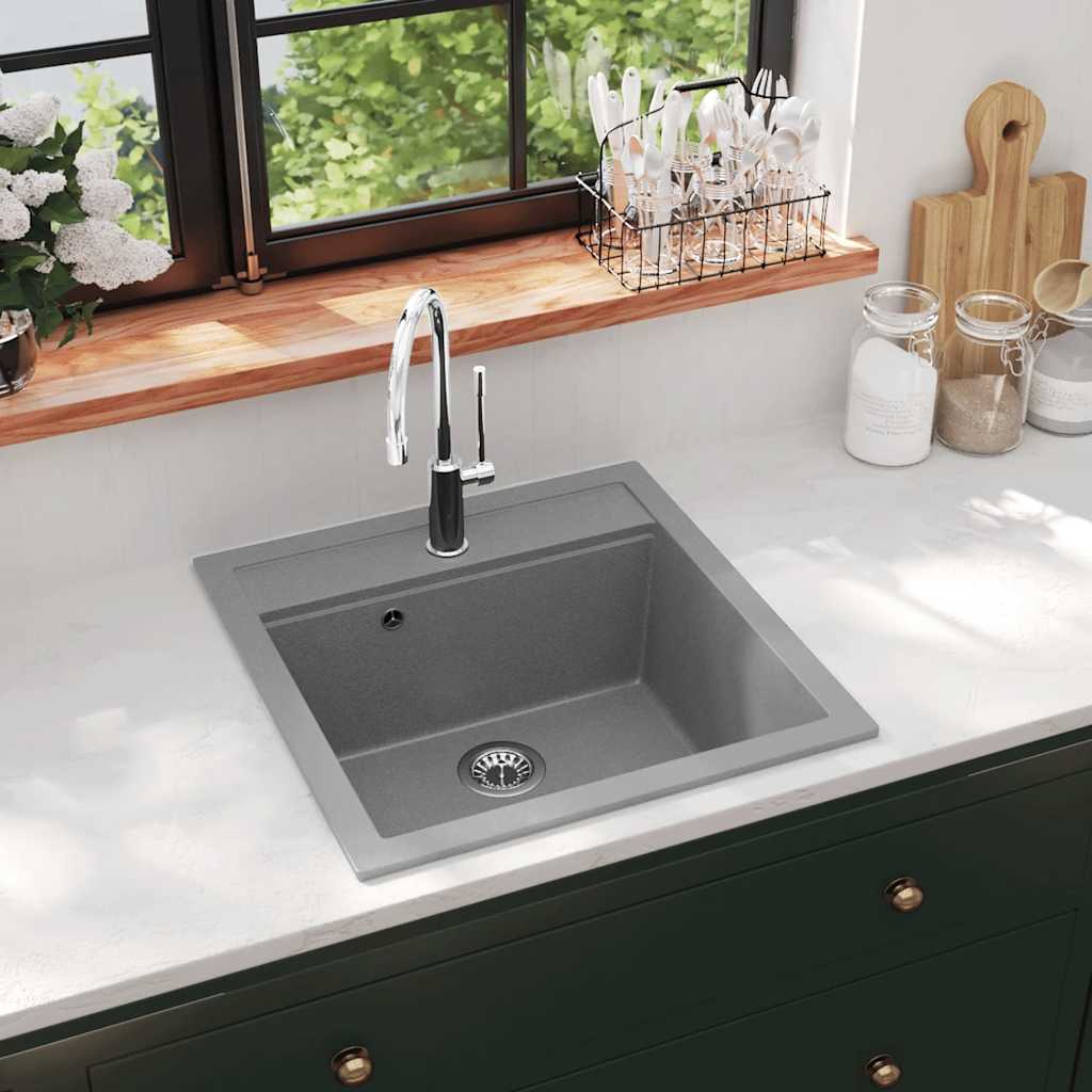 Vidaxl pair simple bol de gris granit
