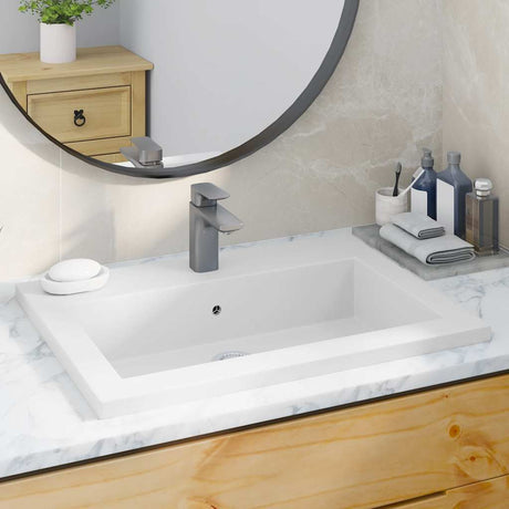 Vidaxl Washbasin 600x450x120 mm de granit blanc