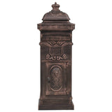 Boîte aux lettres de pilier Vidaxl Vintage Rust - Bronze en aluminium résistant