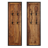 VidaXL porte-manteaux 2 pcs bois de Sesham massif