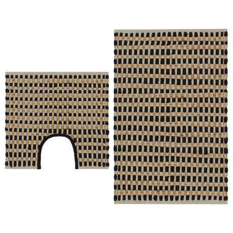 Vidaxl Bathmatting Set à la main - Jute et poussière naturel et noir