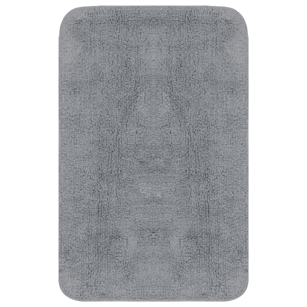 Vidaxl Bathmatting Set Fabric Grey 3-Piece