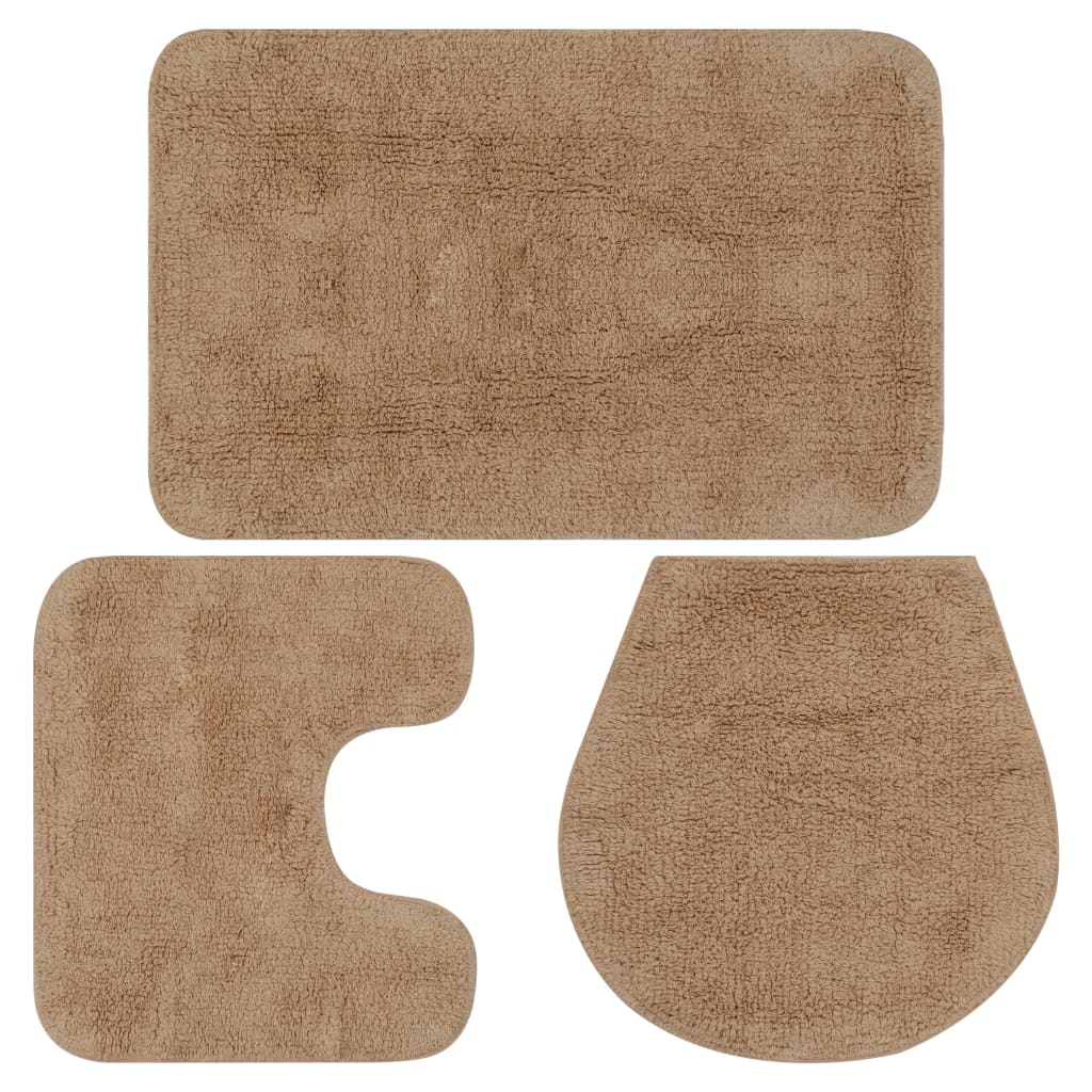 VidaXL Bathmatting set of fabric beige 3-piece