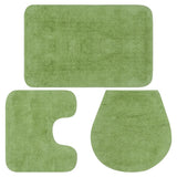 Vidaxl Bathmatting Set Fabric Green 3-Piece