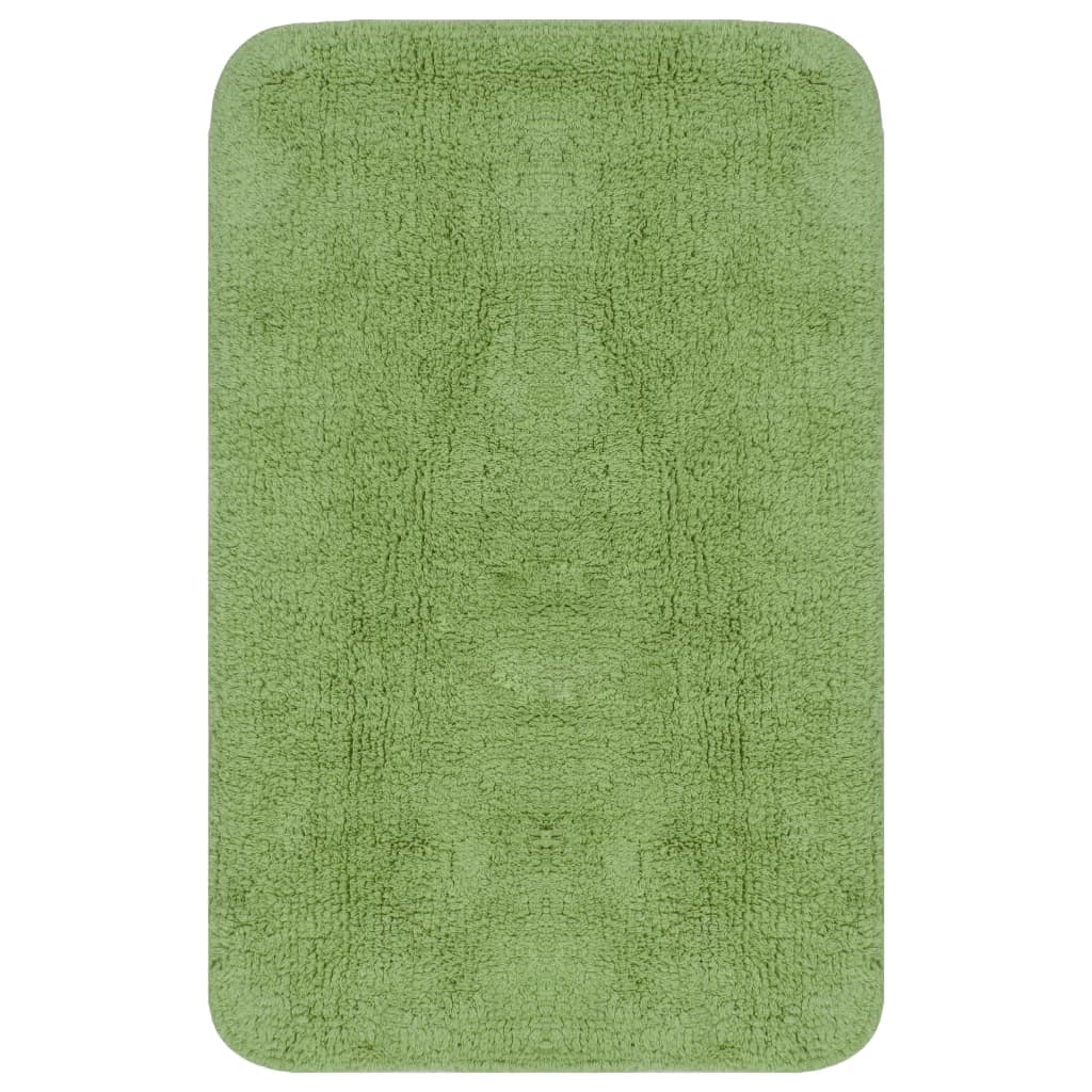 Vidaxl Bathmatting Set Fabric Green 3-Piece