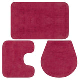 Vidaxl Bathmatting Set Fabric Fuchsia 3-Piece