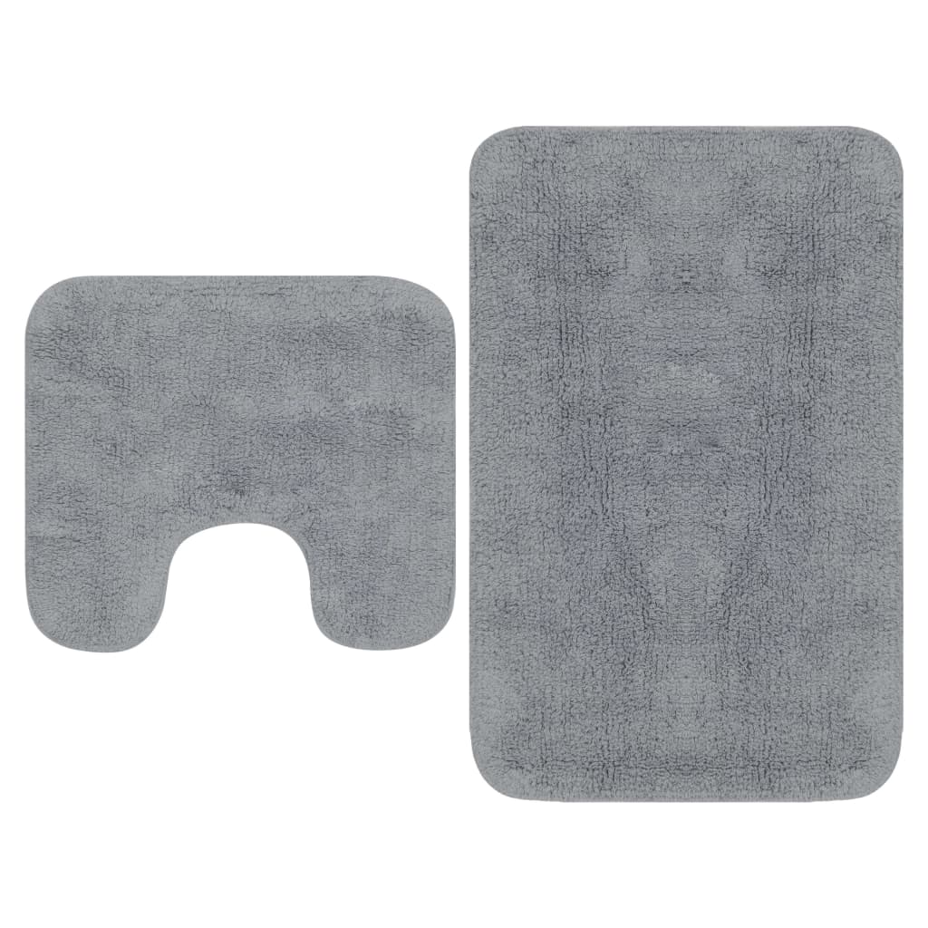 Vidaxl Bathmatting Set Fabric Grey 2-Part