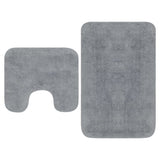 Vidaxl Bathmatting Set Fabric Gris Grey en 2 parties