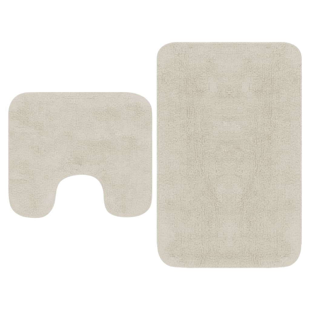 VidaXL Bathmatting set fabric white 2-part