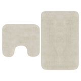 VidaXL Bathmatting set fabric white 2-part