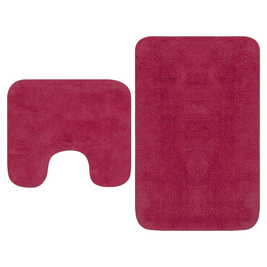 Vidaxl Bathmatting Set Stoff Fuchsia 2-Piece