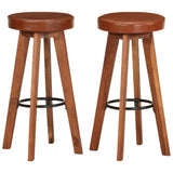 Vidaxl barstoelen 2 st echt leer en massief acaciahout