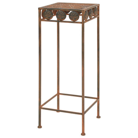 Vidaxl Plant Stand Set Vintage Style Metal Rust Color 3 pièces