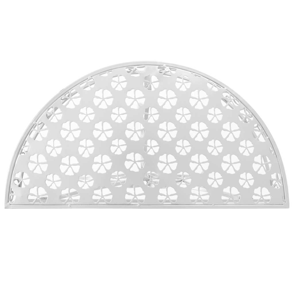 Vidaxl bijzettafel vintage stijl half rond 72x36x74 cm metaal zilver