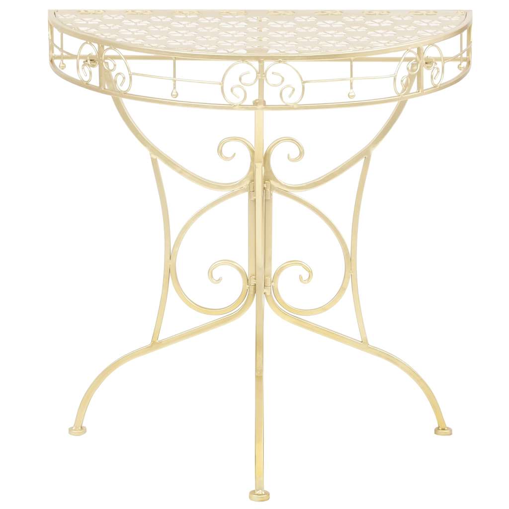 Vidaxl bijzettafel vintage stijl half rond 72x36x74 cm metaal goud