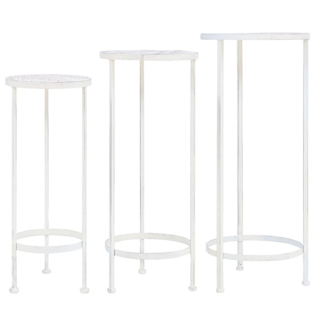 Vidaxl en 3 parties Stand Set Set Vintage Style Metal Antique Blanc