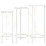 Vidaxl 3-delte planter Stand Set Vintage Style Metal Antique White