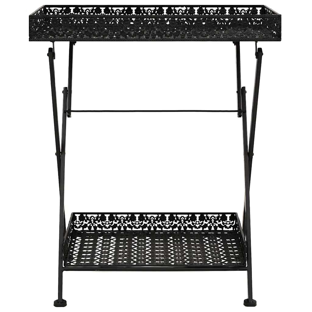 Vidaxl theetafel vintage stijl inklapbaar 58x35x72 cm metaal zwart