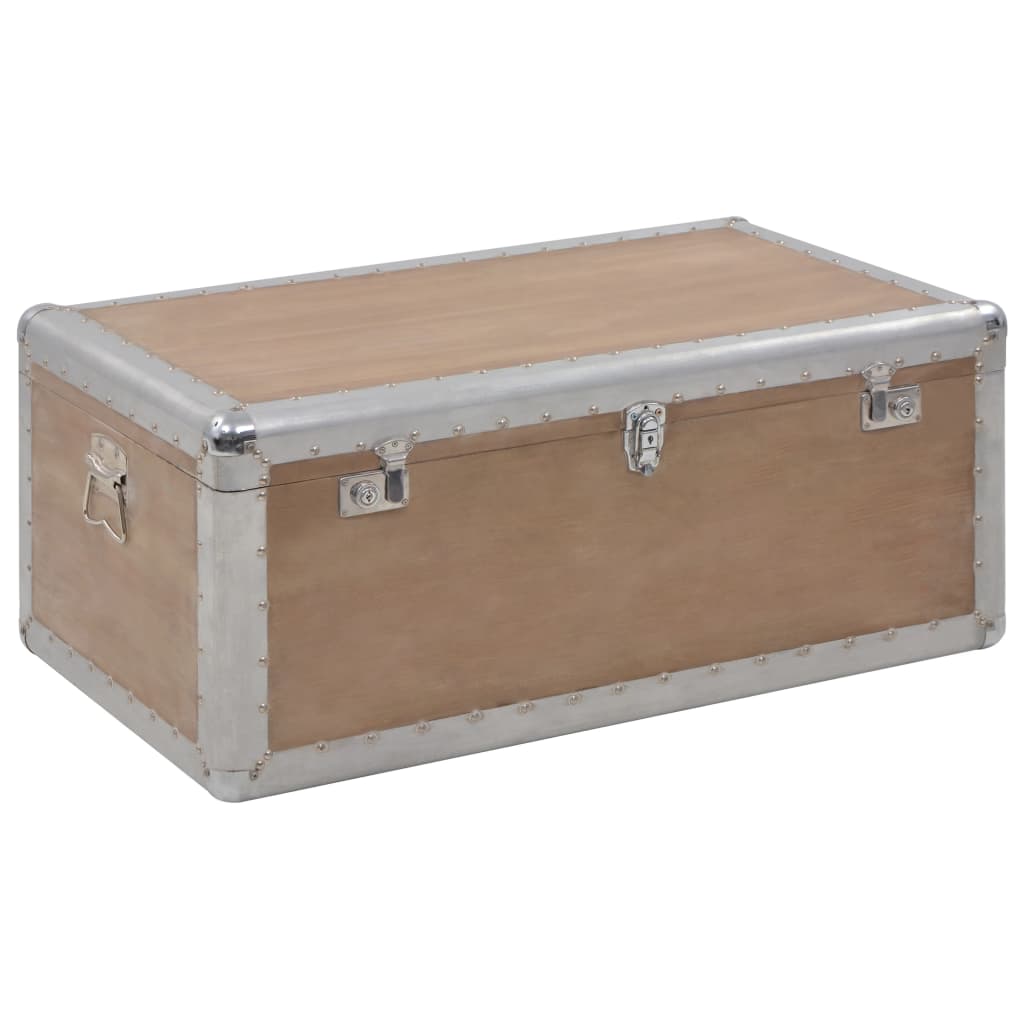 Vidaxl opbergkist 91x52x40 cm massief vurenhout bruin
