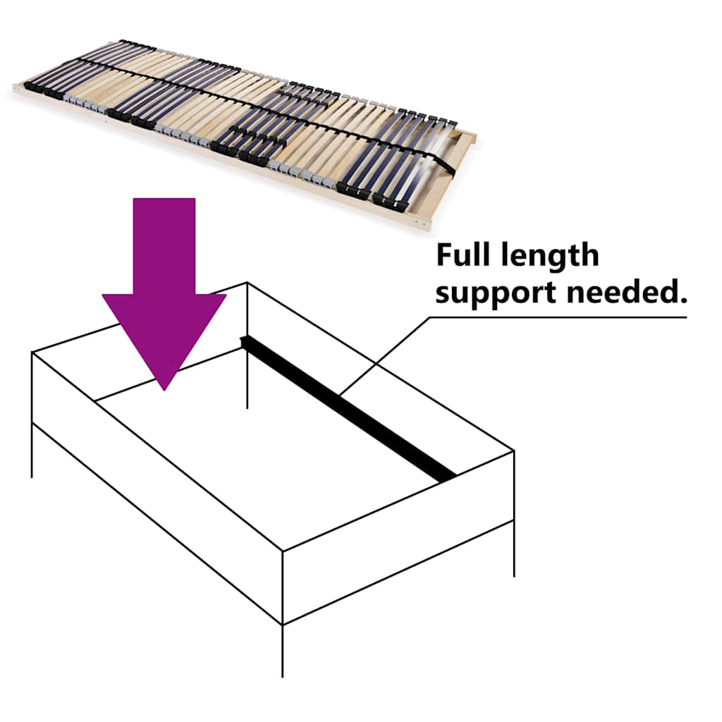 Vidaxl lattenbodem met 42 latten 7 zones 70x200 cm
