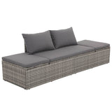 Vidaxl tuinbed 195x60 cm poly rattan grijs