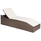 Vidaxl ligbed met kussen poly rattan bruin