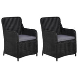Vidaxl tuinstoelen 2 st met kussens poly rattan zwart