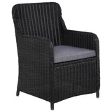 Vidaxl tuinstoelen 2 st met kussens poly rattan zwart