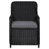 Vidaxl tuinstoelen 2 st met kussens poly rattan zwart