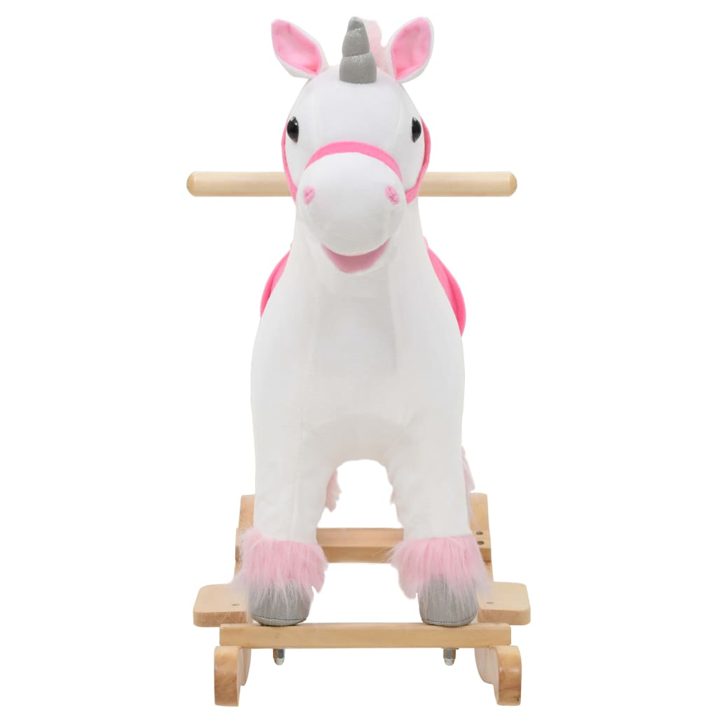 Vidaxl Hobbelier Unicorn 65x32x58 cm Blanc et rose en peluche