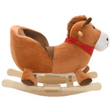 Vidaxl Hobbeldier Horse avec dossier 60x32x50 cm brun en peluche