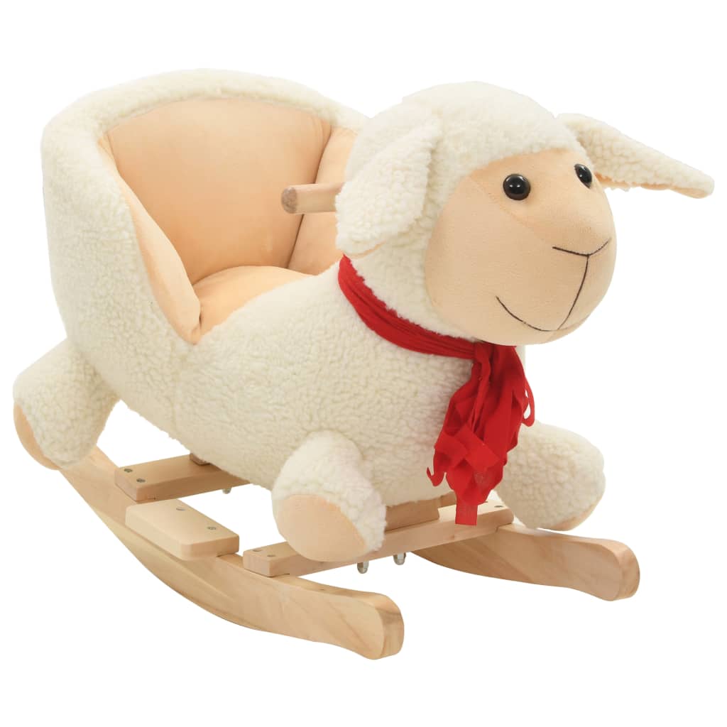 Vidaxl Hobbelier Schaap s backrest 60x32x50 cm plyšový bílý