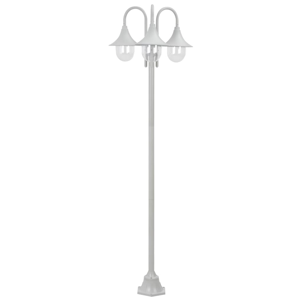 Vidaxl paal Lighting Garden E27 220 cm Aluminium Wäiss 3-Stéck